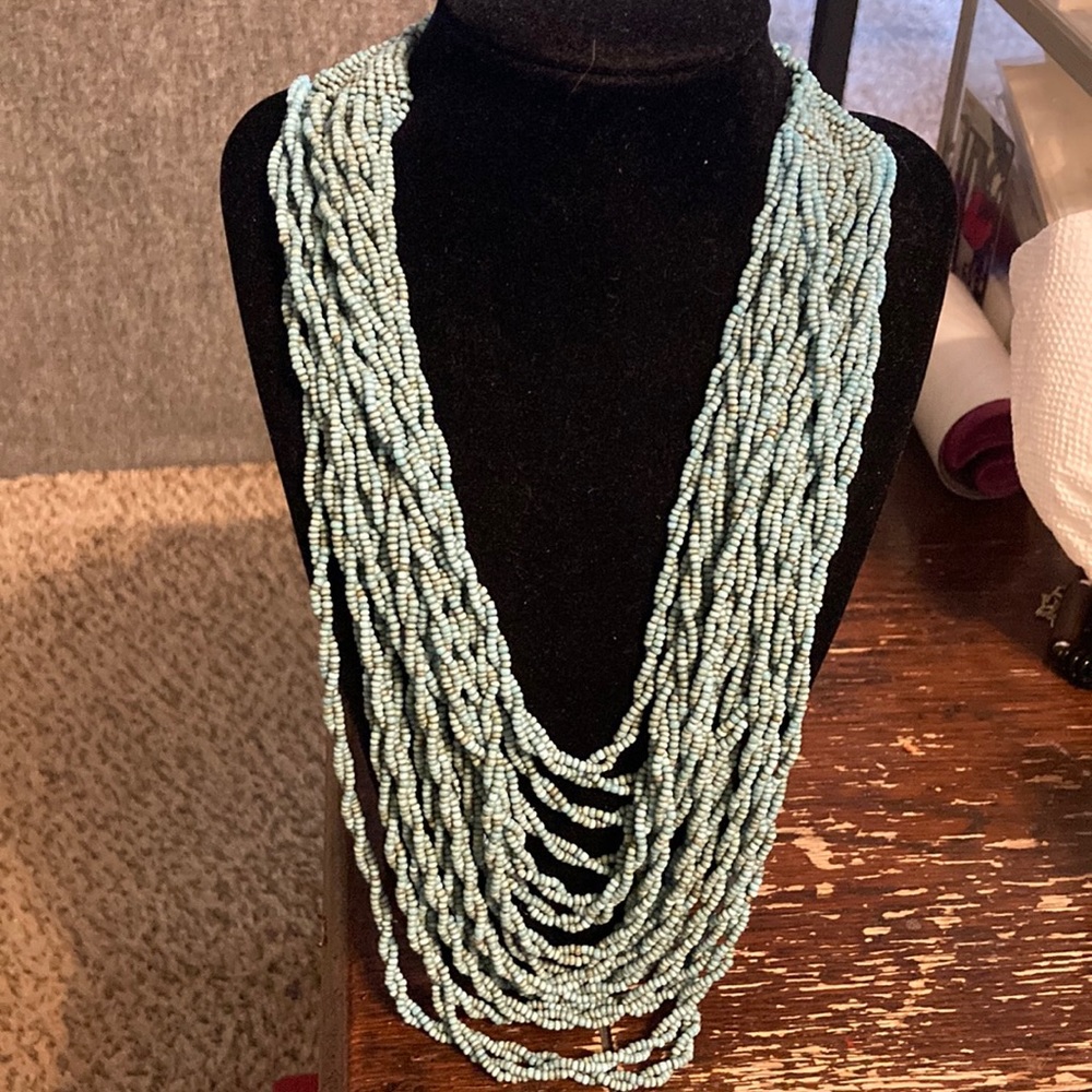 Vintage multilayered turquoise bead necklace